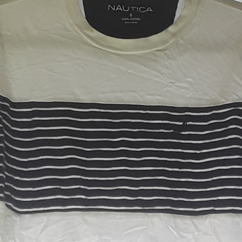 White T-Shirt with Black Stripes